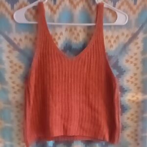 Madison Vibrant Orange Ribbed Tank Top